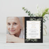 ブラックゴールドグリーンのライフフォト 招待状 (スタンド正面)