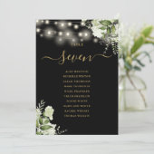 ブラックゴールドグリーンの席次表テーブルナンバー 招待状 (スタンド正面)