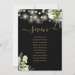 ブラックゴールドグリーンの席次表テーブルナンバー 招待状
