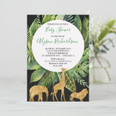 ブラックゴールドサファリベイビーシャワー 男女兼用 招待状 (スタンド正面)