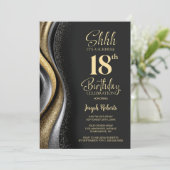 ブラックゴールドサプライズ18歳の誕生日パーティー 招待状 (スタンド正面)