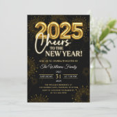 ブラックゴールドシャンパンチェアーズニューイヤーズイブパーティー 招待状 (スタンド正面)