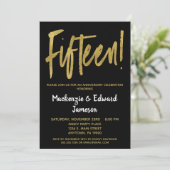 ブラックゴールドスクリプト 15周年招待状 招待状 (スタンド正面)