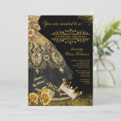 ブラックゴールドスニーカー ガウン クラウン スニーカー ボール 招待状 (スタンド正面)