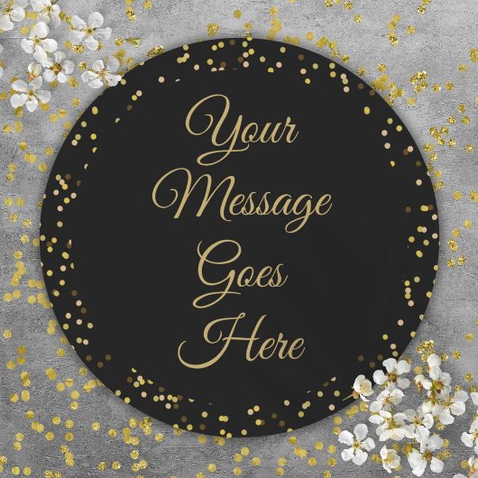 ブラックゴールドダスト エレガントスクリプト ラウンドシール