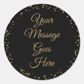 ブラックゴールドダスト エレガントスクリプト ラウンドシール (正面)
