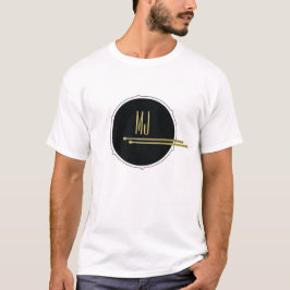 ブラックゴールドドラマーモノグラム Tシャツ