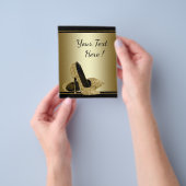 ブラックゴールドハイヒールシューズのチラシ チラシ (手)