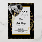 ブラックゴールドハーツフォト 50周年記念 箔招待状 (正面)