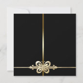 ブラックゴールドバタフライ写真スイート16誕生日 招待状 (裏面)