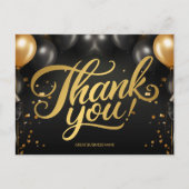 ブラックゴールドバルーン ビジネス サンクス ポストカード (正面)