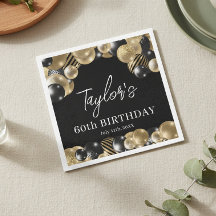 ブラックゴールドバルーン 60歳の誕生日