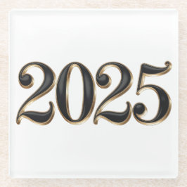 ブラックゴールドフェイクフォイル2025年ガラスコースター ガラスコースター