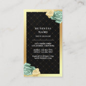 ブラックゴールドフォイルカスタムミントグリーンケーキベーカリー 名刺 (裏面)