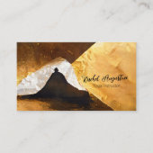 ブラックゴールドフォイルコラージヨガ瞑想インストラクター 名刺 (正面)