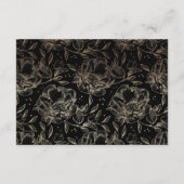 ブラックゴールドフォイルフローラハンドドロンエレガントな結婚式 エンクロージャーカード (裏面)