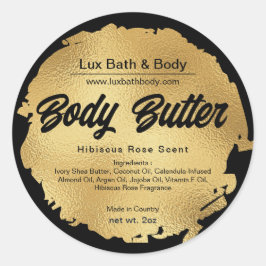 ブラックゴールドフォイルモダンラグジュアリーラウンド製品ラベル ラウンドシール