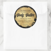 ブラックゴールドフォイルモダンラグジュアリーラウンド製品ラベル ラウンドシール (バッグ)