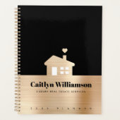 ブラックゴールドフォイル実在エステートブローカーエージェントハウス プランナー手帳 (正面)