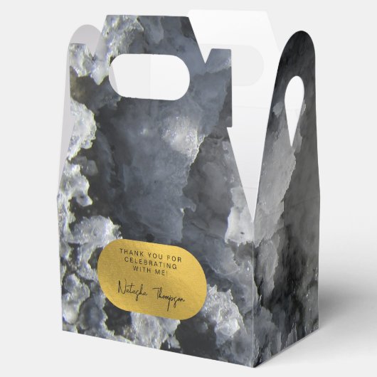 ブラックゴールドフォイル海の結晶の署名ありがとう フェイバーボックス (オープン)