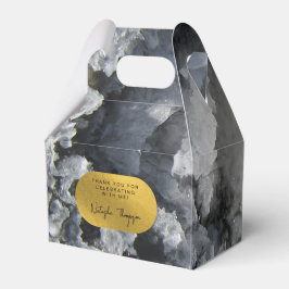 ブラックゴールドフォイル海の結晶の署名ありがとう フェイバーボックス