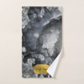 ブラックゴールドフォイル海の結晶の署名スクリプト バスタオルセット (ハンドタオル)