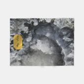 ブラックゴールドフォイル海の結晶の署名スクリプト フリースブランケット (正面(横))