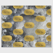 ブラックゴールドフォイル海の結晶の署名スクリプト ラッピングペーパー (フラット)