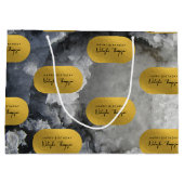 ブラックゴールドフォイル海の結晶の署名スクリプト ラージペーパーバッグ (裏面)