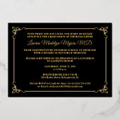 ブラックゴールドフォイル2025年写真卒業 箔招待状 (裏面)