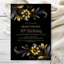ブラックゴールドフラワー30歳の誕生日パーティー