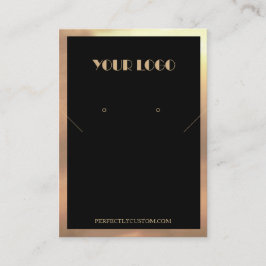 ブラックゴールドフレーム モダン ネックレス イヤリング 名刺