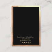 ブラックゴールドフレーム モダン ネックレス イヤリング 名刺 (裏面)