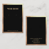 ブラックゴールドフレーム モダン ネックレス イヤリング 名刺 (正面/裏面)