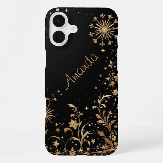 ブラックゴールドブルーム iPhoneケース (裏面)