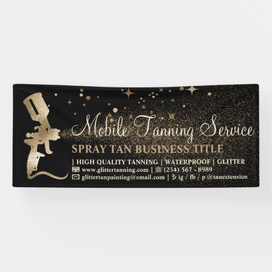 ブラックゴールドブロンズスプレータンニング 横断幕 (横)