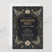 ブラックゴールドボタニカルハロウィンパーティー 招待状 (正面)