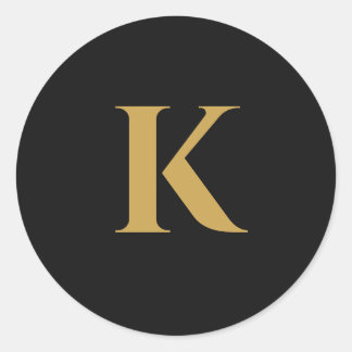 ブラックゴールドモノグラムステッカーK ラウンドシール