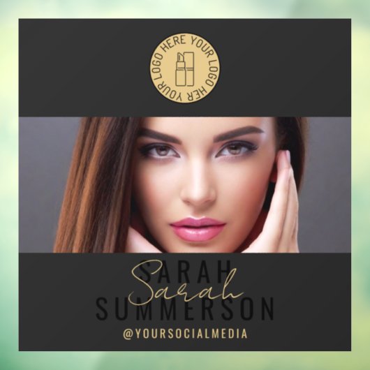 ブラックゴールドロゴ ソーシャルメディア メイクスタジオ ウィンドウサイン (シート3)