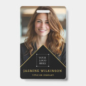 ブラックゴールドロゴ モダンな写真 プロフェッショナル バッジ (Front)