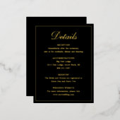 ブラックゴールド伝統的フォイル結婚のエンクロージャカード 箔招待状ポストカード (正面/裏面)