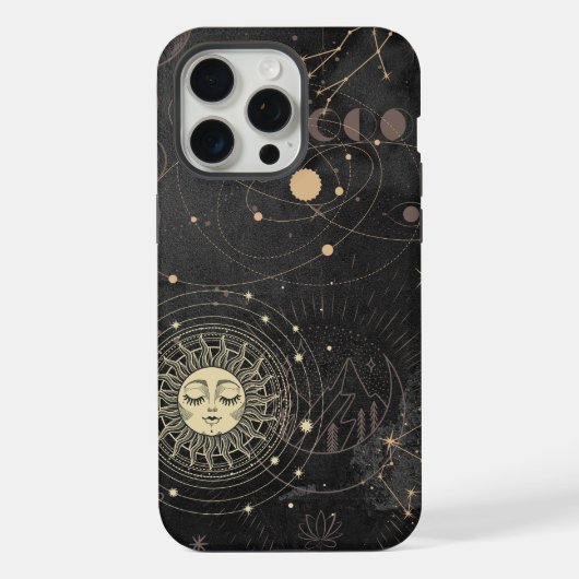 ブラックゴールド占星術パターン iPhoneケース (裏面)