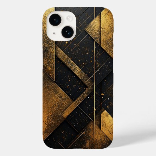 ブラックゴールド幾何学デザイン Case-Mate iPhoneケース (裏面)