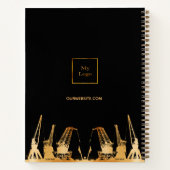 ブラックゴールド建設クレーン事業ロゴ ノートブック (裏面)