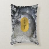 ブラックゴールド箔の海の結晶の署名 アクセントクッション (正面(垂直))