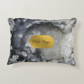 ブラックゴールド箔の海の結晶の署名 アクセントクッション (裏面)