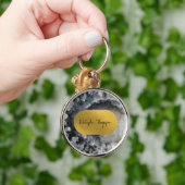 ブラックゴールド箔の海の結晶の署名 キーホルダー (手)