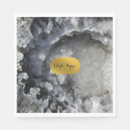 ブラックゴールド箔の海の結晶の署名 スタンダードランチョンナプキン