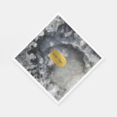 ブラックゴールド箔の海の結晶の署名 スタンダードランチョンナプキン (角)