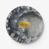 ブラックゴールド箔の海の結晶の署名 ペーパープレート (正面)